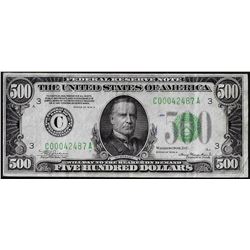 1934A $500 Federal Reserve Note Philadelphia