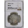 Image 1 : 1883-CC $1 Morgan Silver Dollar Coin NGC MS65