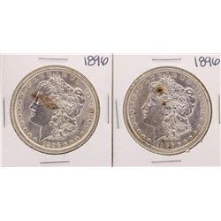 Lot of (2) 1896 $1 Morgan Silver Dollar Coins