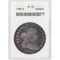 1798 $1 Flowing Hair Silver Dollar Coin ANACS VF25