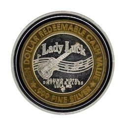 .999 Silver Lady Luck Casino Lula, MS $10 Limited Edition Gaming Token