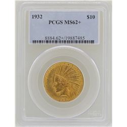 1932 $10 Indian Head Eagle Gold Coin PCGS MS62+