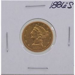 1886-S $5 Liberty Head Half Eagle Gold Coin