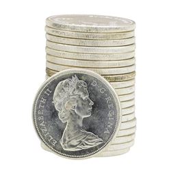 Roll of (20) 1967 Brilliant Uncirculated Canadian Dollars