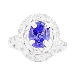 14KT White Gold Ladies 2.46 ctw Tanzanite and Diamond Ring