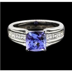 14KT White Gold 2.04 ctw Tanzanite and Diamond Ring