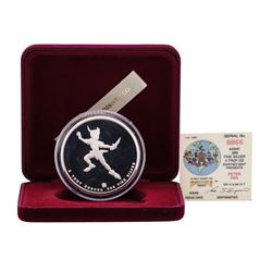 1988 Rarities Mint Walt Disney Peter Pan 5oz .999 Silver Coin w/Box & COA