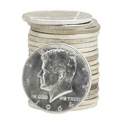 Roll of (20) 1964 Brilliant Uncirculated Kennedy Half Dollars