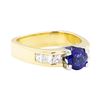 Image 1 : 18KT Yellow and White Gold 1.64 ctw Sapphire and Diamond Ring