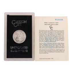 1885-CC $1 Morgan Silver Dollar Uncirculated Coin GSA w/ COA