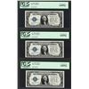 Image 1 : (3) Consecutive 1928A $1 Funnyback Silver Certificate Notes PCGS Very Choice New