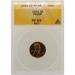 1951 Lincoln Wheat Cent Proof Coin ANACS PF65RD