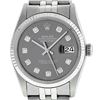 Image 1 : Rolex Men's Stainless Steel Slate Grey Diamond 36MM Datejust Wristwatch