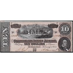 1864 $10 Confederate States of America Note