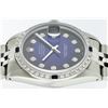 Image 8 : Rolex Men's Stainless Steel Blue Vignette Diamond & Sapphire Datejust Wristwatch