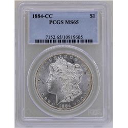 1884-CC $1 Morgan Silver Dollar Coin PCGS MS65