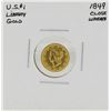 Image 1 : 1849 Closed Wreath $1 Liberty Head Gold Dollar Coin