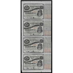 Uncut Sheet of (4) State of Louisiana Baby Bond Obsolete Notes