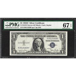 1935D $1 Silver Certificate Note Fr.1613N PMG Superb Gem Uncirculated 67EPQ