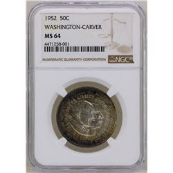 1952 Washington-Carver Commemorative Half Dollar Coin NGC MS64