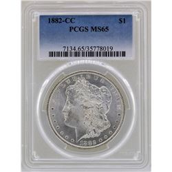 1882-CC $1 Morgan Silver Dollar Coin PCGS MS65