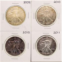 Lot of 2009-2012 $1 American Silver Eagle Coins