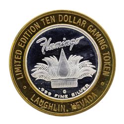 .999 Silver Flamingo Laughlin Nevada $10 Casino Limited Edition Gaming Token