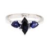 Image 2 : 14KT White Gold 0.70 ctw Sapphire Ring
