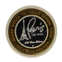 .999 Silver Paris Las Vegas, Nevada $10 Casino Limited Edition Gaming Token