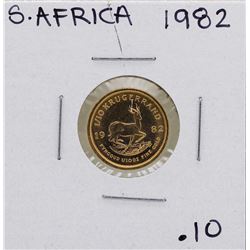 1982 South Africa Krugerrand 1/10 oz. Gold Coin