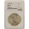 Image 1 : 1922 $1 Peace Silver Dollar Coin NGC MS63