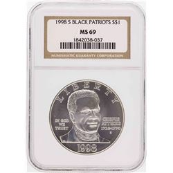 1998-S $1 Black Patriots Commemorative Silver Dollar Coin NGC MS69
