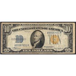 1934A $10 Silver Certificate WWI Emergency North Africa Note