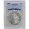 Image 1 : 1886 $1 Morgan Silver Dollar Coin PCGS MS62