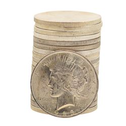 Roll of (20) Brilliant Uncirculated 1923 $1 Peace Silver Dollar Coins