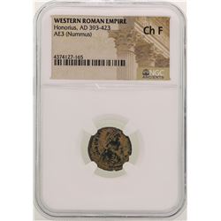Honorius 393-423 AD Ancient Western Roman Empire Coin NGC Ch F