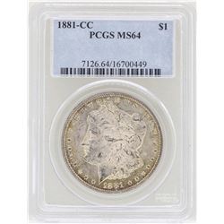 1881-CC $1 Morgan Silver Dollar Coin PCGS MS64