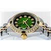 Image 4 : Rolex Ladies Two Tone Green Vignette Diamond Datejust Wristwatch