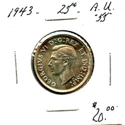 1943 25¢ AU+