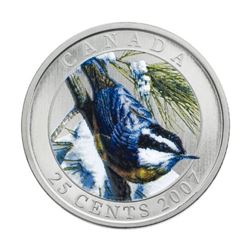 2007 25¢ Red-breasted Nuthatch cased with the original outer box.