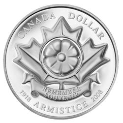 2008 $1 Poppy silver dollar cased with the original outer box.