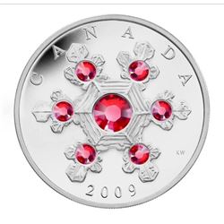 2009 $20 Pink Crystal Snowflake fine silver coin cased with the original outer box.