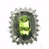 Image 3 : 9.75 ctw Green Sapphire and Diamond Ring - 14KT White Gold