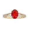 Image 1 : 0.87 ctw Fire Opal and Diamond Ring - 14KT Yellow Gold