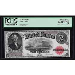 1917 $2 Legal Tender Note PCGS Choice New 63PPQ