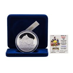 1987 Rarities Mint Walt Disney Snow White The Witch 5oz .999 Silver Coin w/Box &