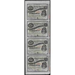 Uncut Sheet of (4) State of Louisiana Baby Bond Obsolete Notes