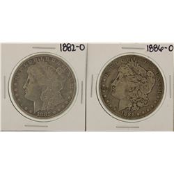Lot of 1882-O & 1886-O $1 Morgan Silver Dollar Coins