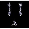 Image 1 : 6.00 ctw Sapphire and Diamond Jewelry Suite - 14KT White Gold