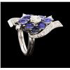 Image 7 : 6.00 ctw Sapphire and Diamond Jewelry Suite - 14KT White Gold